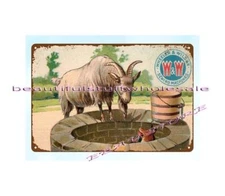 Fox Goat Wheeler & Wilson Sewing Machines 19th century metal tin sign