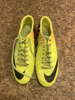 neon orange soccer cleats