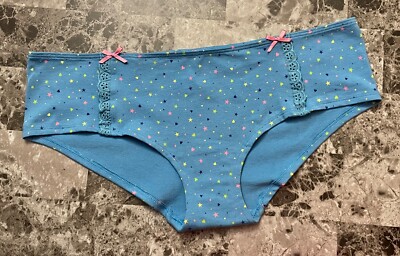 NWT VICTORIA'S SECRET PINK LARGE BLUE HEART STAR RARE VINTAGE HIPSTER PANTIES