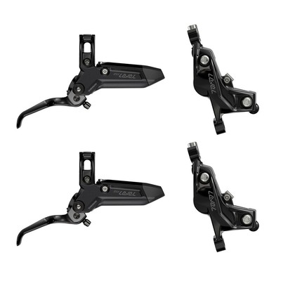 SRAM Level Silver Stealth 4 Kolben Scheibenbremsen Set - Schwarz