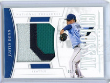 Justin Dunn 2020 National Treasures Colossal Materials Holo Silver # 1/10 Rookie