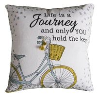 Journey Bicycle Throw Pillow - (20x20) - Rizzy Home on sale Journey Bicycle Throw Pillow - (20x20) - Rizzy Home on sale