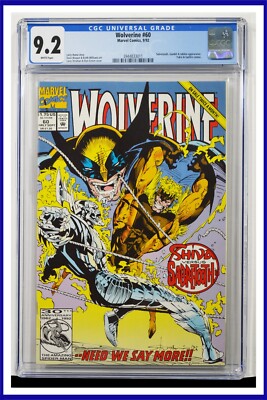 Wolverine #60 CGC Graded 9.2 Marvel September 1992 White Pages Comic Book.