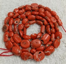 16"INCHES 100 Natural Italian Coral Smooth Oval Beads,AA quality,Free size  