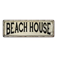 BEACH HOUSE Vintage Look Metal Sign Chic Retro 106180028093