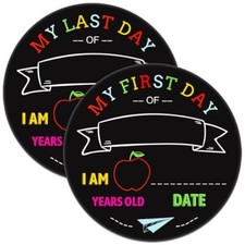 First  Last Day of School Chalkboard 10.2" Double Sided Back to School Board