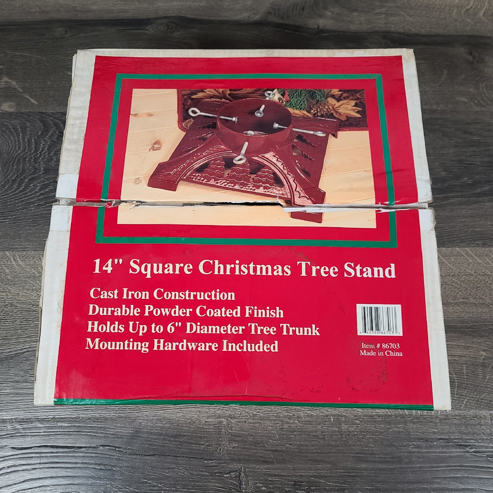 14 Inch Square Cast Iron Christmas Tree Stand Holds Up To 6” Diameter Tree Trunk eBay