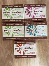 Lot Of 5 Dolch Arithmetic Flash Cards Popper Numbers Vintage Homeschool
