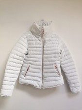 Tokyo Laundry White Puffer Winter Jacket Woman Size 8 Uk Small Padded**