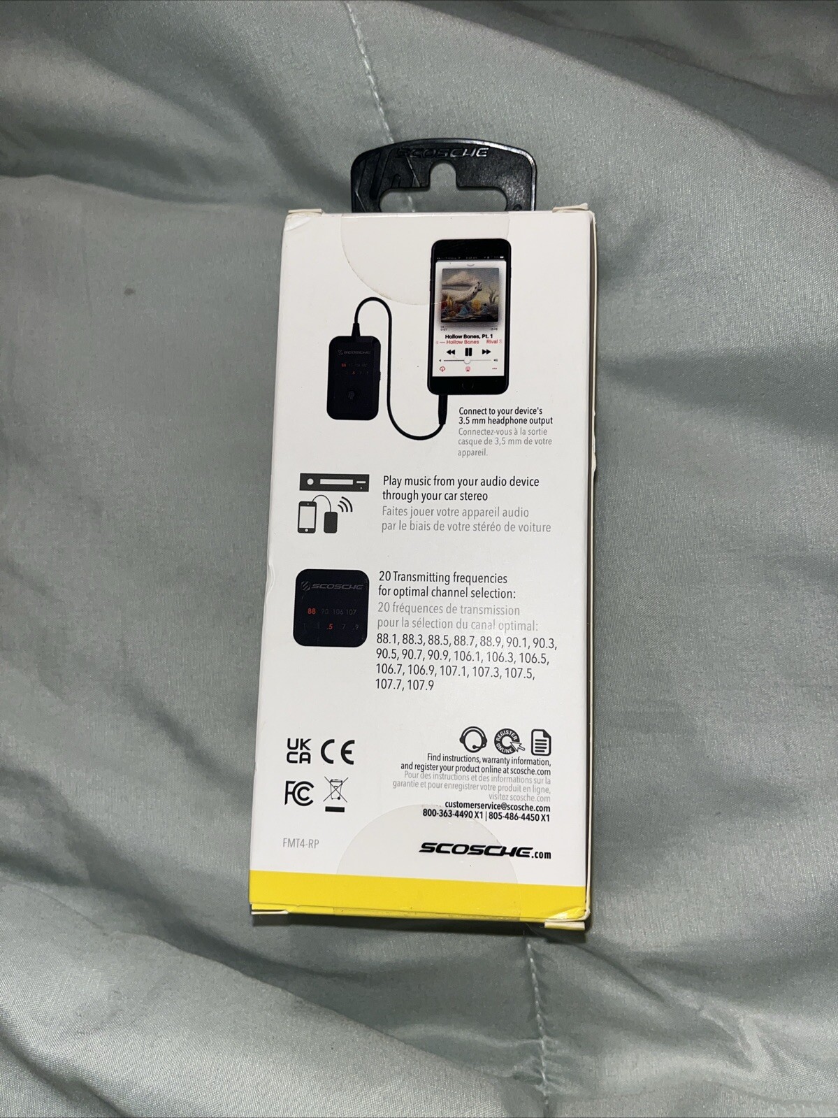 SCOSCHE FM Transmitter FMT4XS with 20 Transmitting Frequencies