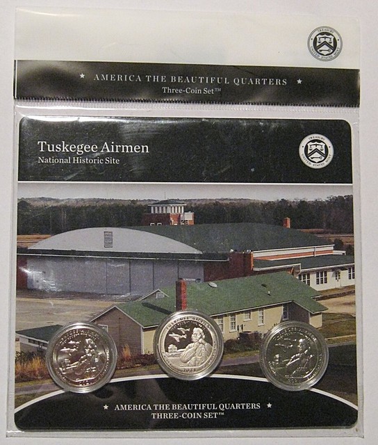 2021 P D S Tuskegee Airmen National HISTORIC 3 Coin Quarter Set 25c