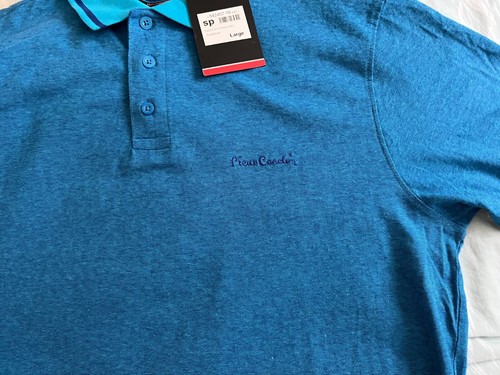 BNWT Men's Size large short sleeve Pierre Cardin polo shirt - Blue - Picture 3 of 5