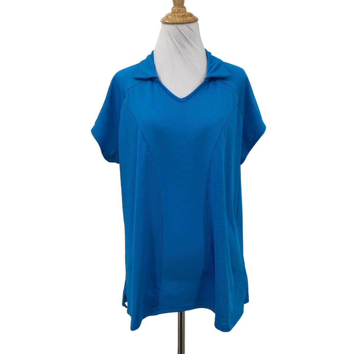 Tommy Armour Golf Shirt Womens XL Extra Large Lagoon Blue V Neck