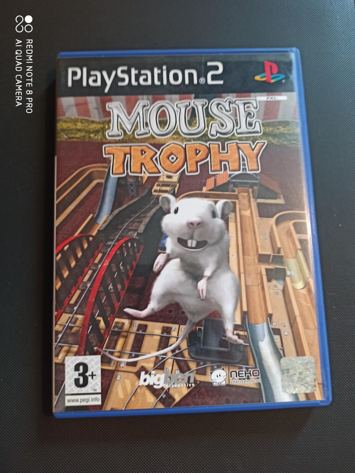 MOUSE TROPHY PS2 PLAYSTATION 2 AVEC NOTICE BOITE ABÎMÉ(VOIR PHOTOS) FONCTIONNEL