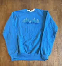 Vintage 90s Granny Crewneck Sweatshirt Small Trees Nature