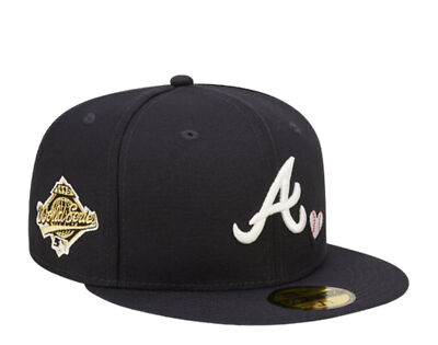 New Era Atlanta Braves Team Heart 59FIFTY Fitted 60243664 - Navy