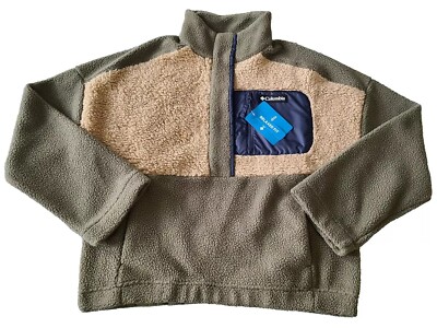Columbia Women's Lodge Sherpa 1/2 Snap Fleece Pullover Stone Green/Beach  Large
