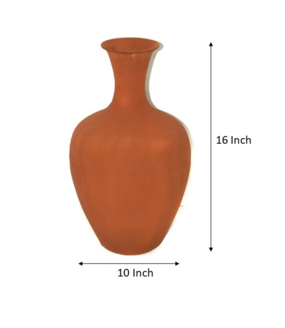 Handcrafted Metal Vase with Terracotta Finish – Rustic Table Top Decor Accent - Image 4 of 4