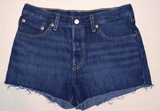 WOMENS LEVI STRAUSS 501 BLUE DEMIN JEAN CUT OFF SHORTS SIZE 6 /28 EUC