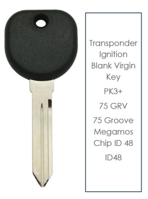transponder ignition car key Cadillac CTS 2003-2007 blank PK3+ chip ID 48 75 GRV