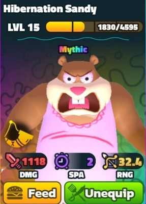 MYTHIC HIBERNATION SANDY - SpongeBob Tower Defense SBTD