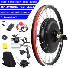 20 Inch 48V Rear Wheel Hub E-Bike Conversion Kit 1000W Electric Bicycle Motor