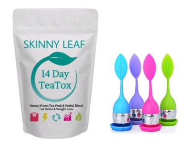 14 Day TeaTox Skinny Leaf - Boost Energy Reduce Bloat Detox - with tea infuser!!