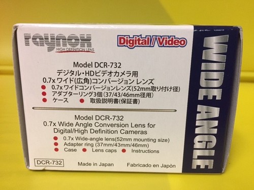 RAYNOX DCR-732 731 0.7x WIDE ANGLE LENS 52mm +37mm 43mm 46mm Camcorder HANDYCAM - Picture 4 of 11