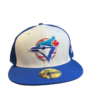 New Era 59Fifty Toronto Blue Jays Fitted Hat Blue Gray and Red Size 7 5/8