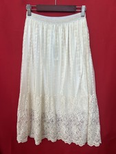 Lace Boho Midi White Skirt NWT