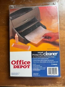 Inkjet Printer/Fax Cleaner- 3 sheets Office Depot NEW 