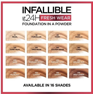 1-3 QTY per -Loreal Infallible 24Hr Fresh Wear Foundation In A Powder PICK SHADE