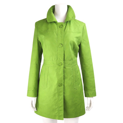 Lime Green Trench Coat Women s Large Cotton Faced GNW
