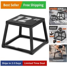 Metal Plyometric Box with 550lbs Capacity, Pre-Assembled, Plyo Jump Platform,...