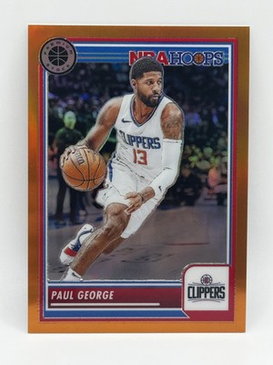 2023-24 Panini NBA Hoops Premium Stock Paul George #20 Orange Prizm /299 Clipper