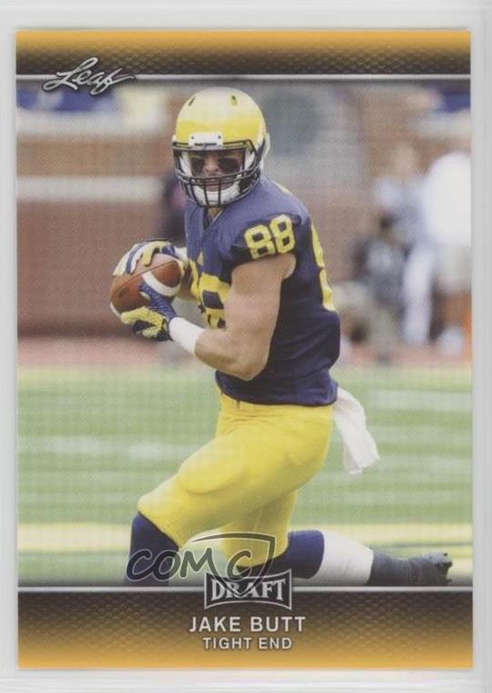 2017 Leaf Draft Gold Jake Butt #30 Rookie RC i2k