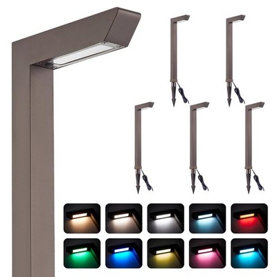 Low Voltage Pathway Lights, 12V 5W RGB Color Changing Wired Landscape Path Li...