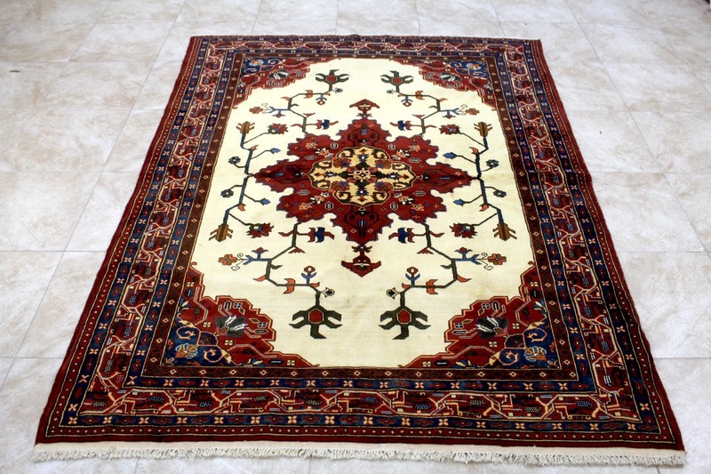 8X6 MASTERPIECE MINT HAND KNOTED 400+KPSI VEGETABLE DYE HERIZZ SERAPI WOOL RUG