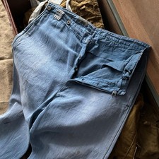 1930s Vintage Swiss 'Lausanne' Firefighter HBT Faded Work Pants