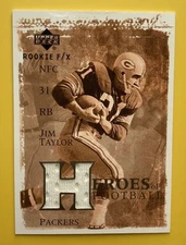 Jim Taylor 2002 UD Rookie F/X Football Game Used Jersey Vince Lombardi Era RARE!