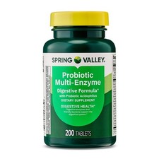 New Spring Valley Probiotic Multi-Enzyme Digestive Formula Tablets, 200 Count