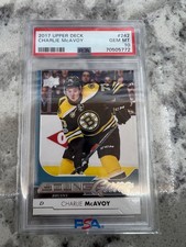 Charlie McAvoy Mint PSA 10 Upper Deck 2017-2018 Young Guns rookie Card. rookie card picture