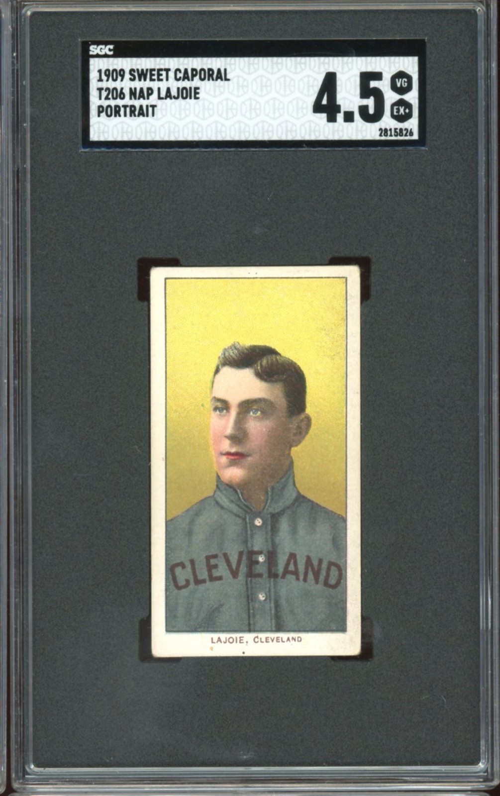 1909-11 T206 Sweet Caporal Baseball Nap Lajoie Portrait SGC 4.5