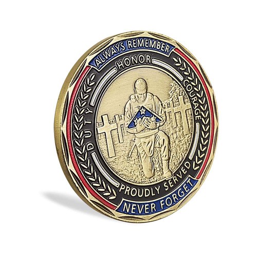 50PCS Gold Commemorative Veteran Kneel for The Fallen Gifts Coin Challenge - Picture 10 of 10