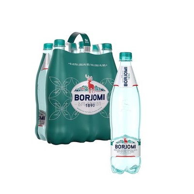 BORJOMI Sparkling Natural Mineral Water, with Natural Gut-Healthy 25.3 oz, 6 pk