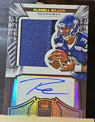 2012 Crown Royale Russell Wilson Player Worn Patch RPA #/149 - On Card Auto! 