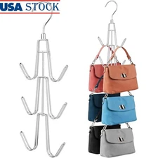 Space Saving Purse Organizer Rotating Hanger Heavy Duty Multi Layer Bag Storage