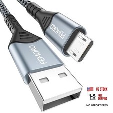 Micro USB Cable 6ft 480Mbps Data Transfer 12W Charging, USB A to MicroUSB