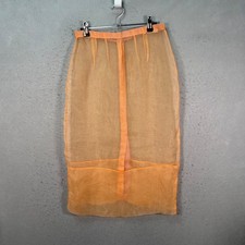 Zara Womens Size Medium Sheer Peach Midi Skirt Lightweight