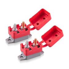 2 PCS DC 12V - 24V 30Amp Automatic Reset Circuit Breaker for Car, 30 Amp, Red